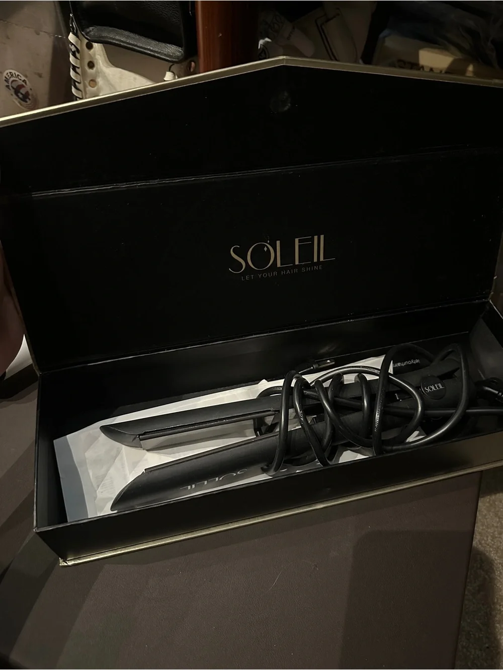 Soleil Black Hair Straightener - Professional Flat Iron